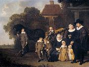 Jacob van Loo The Meebeeck Cruywagen family near the gate of their country home on the Uitweg near Amsterdam. oil painting reproduction